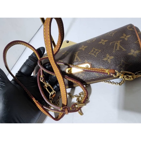 Authentic LOUIS VUITTON Monogram Eva Clutch/Crossbody Bag Brown - Picture 12 of 16